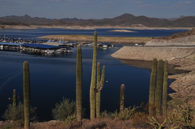 lake pleasant marina at low water level